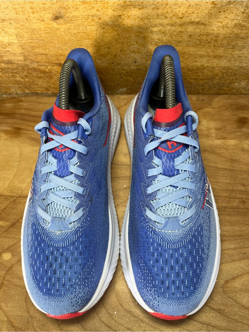 Hoka One One Mach 6 Womens Size 7.5 Running Shoes Sneakers Red White Blue - Picture 3 of 12